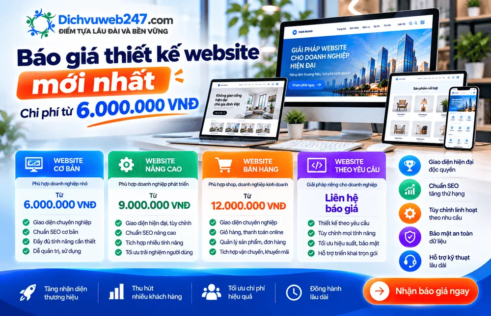 Báo giá thiết kế website mới nhất