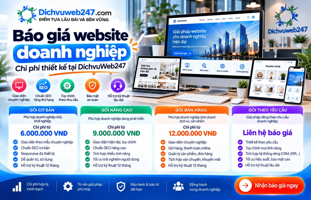Báo giá website doanh nghiệp