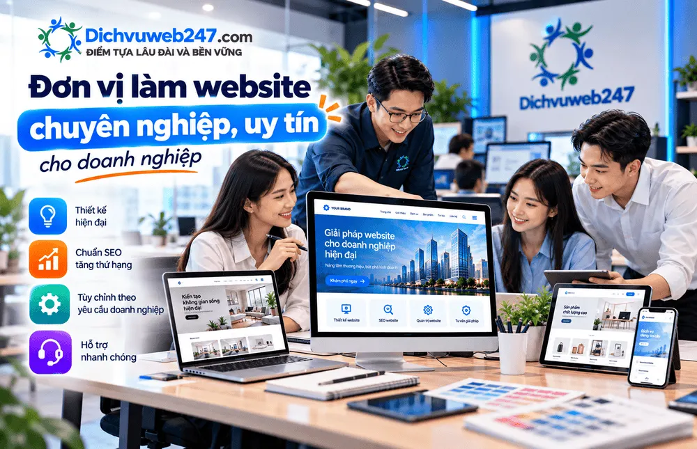 Đơn vị làm website chuyên nghiệp, uy tín cho doanh nghiệp