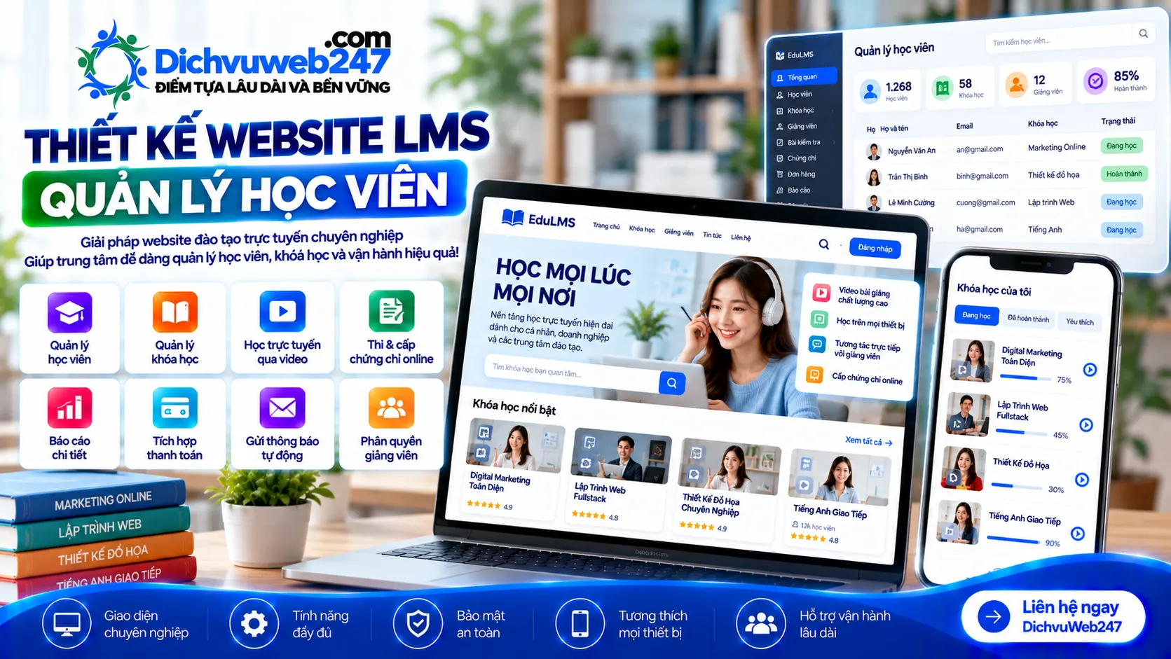Thiết kế website LMS quản lý học viên