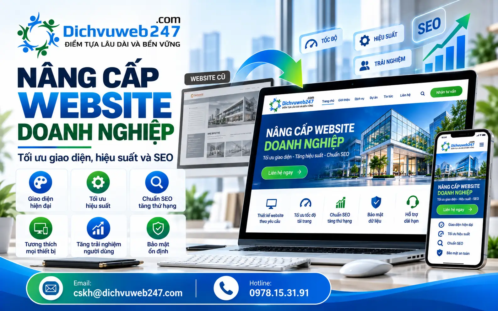 Nâng cấp website doanh nghiệp – Tối ưu giao diện, hiệu suất và SEO