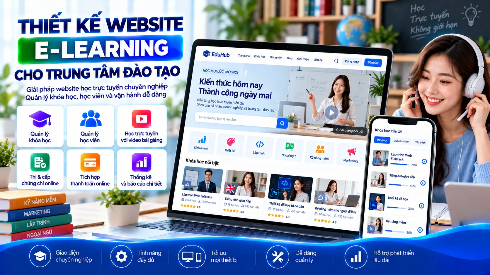 Thiết kế website E-learning cho trung tâm đào tạo