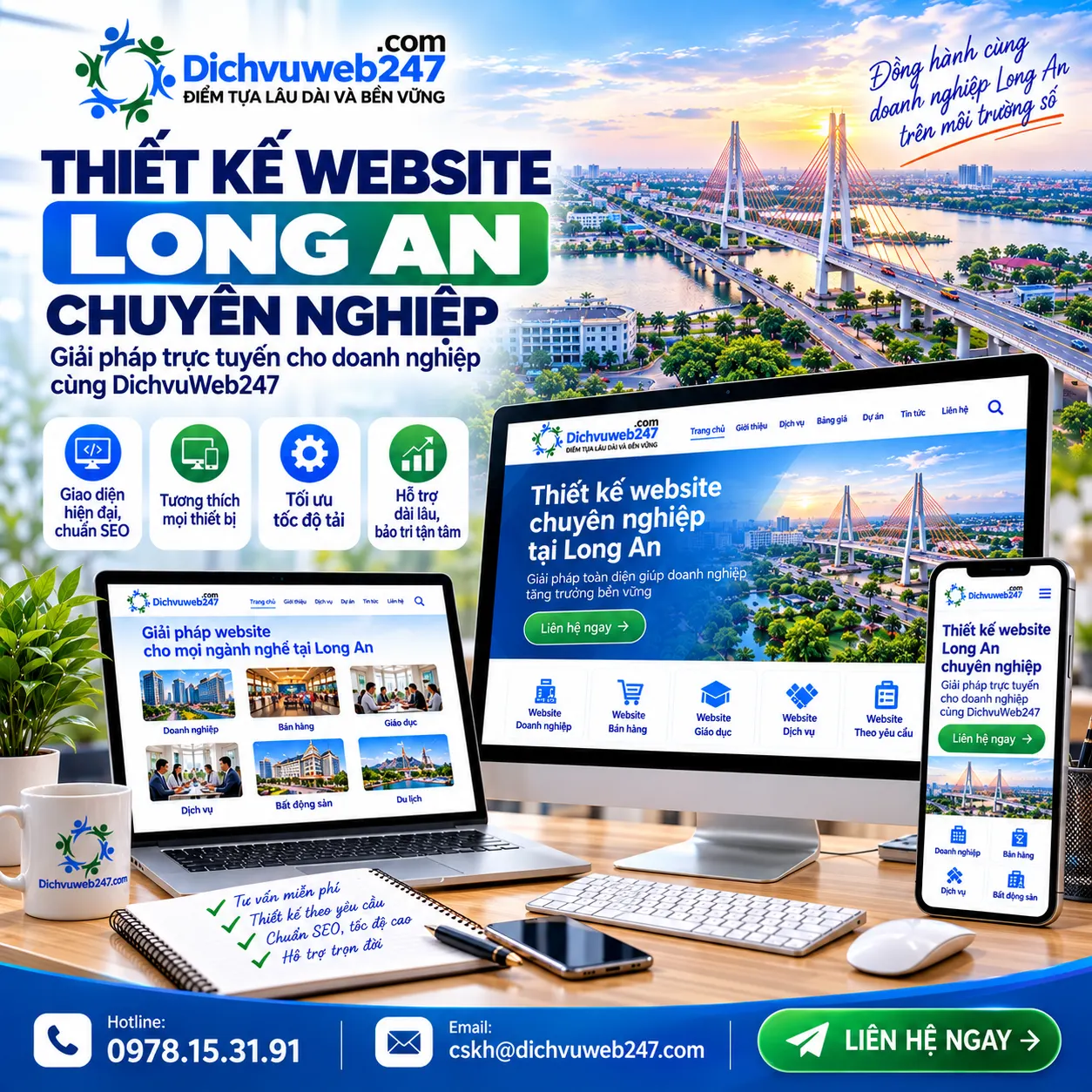 Thiết kế website Long An chuyên nghiệp – Giải pháp trực tuyến cho doanh nghiệp cùng DichvuWeb247 thiet-ke-website-long-an1 (1)