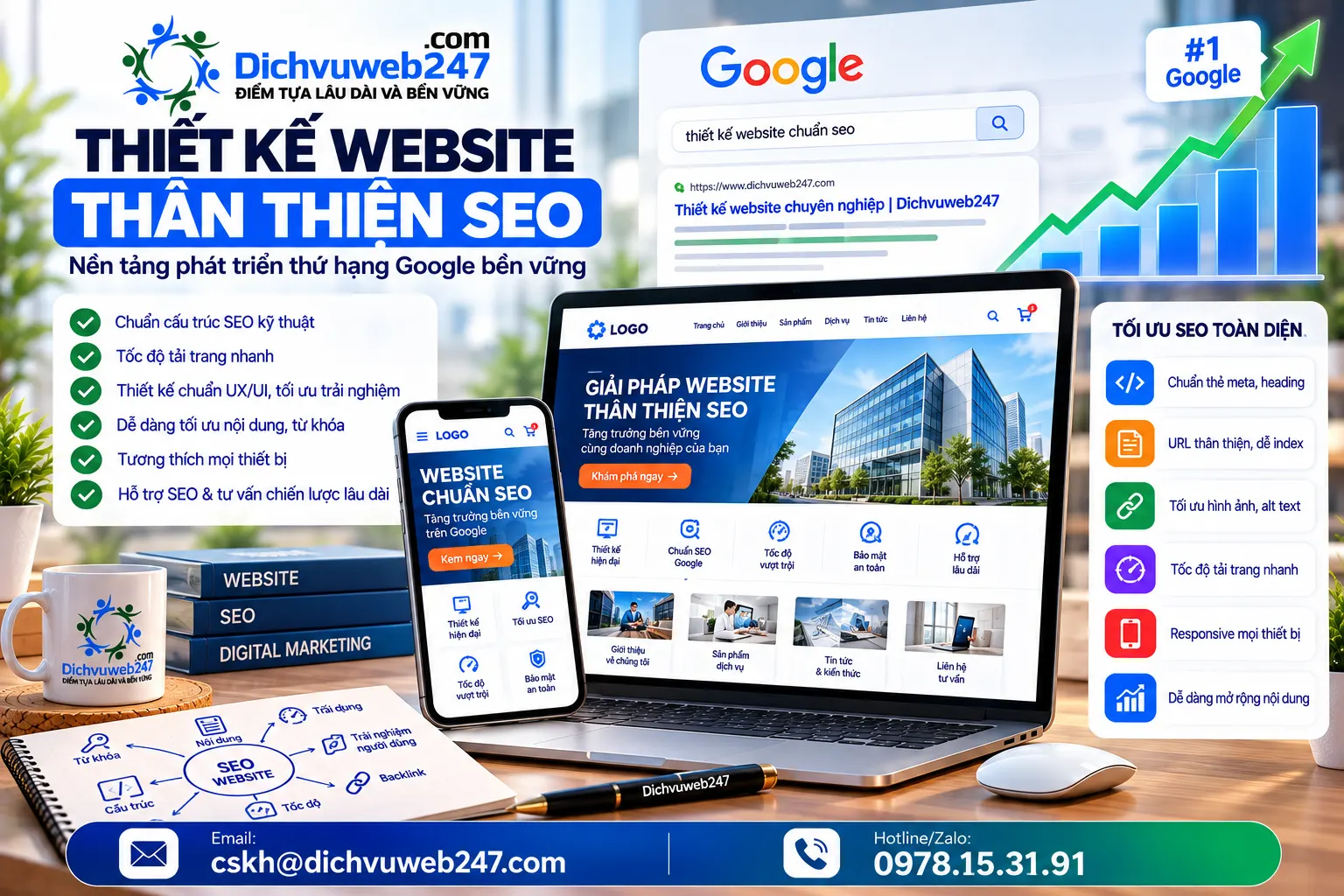 Thiết kế website thân thiện SEO – Nền tảng phát triển thứ hạng Google bền vững
