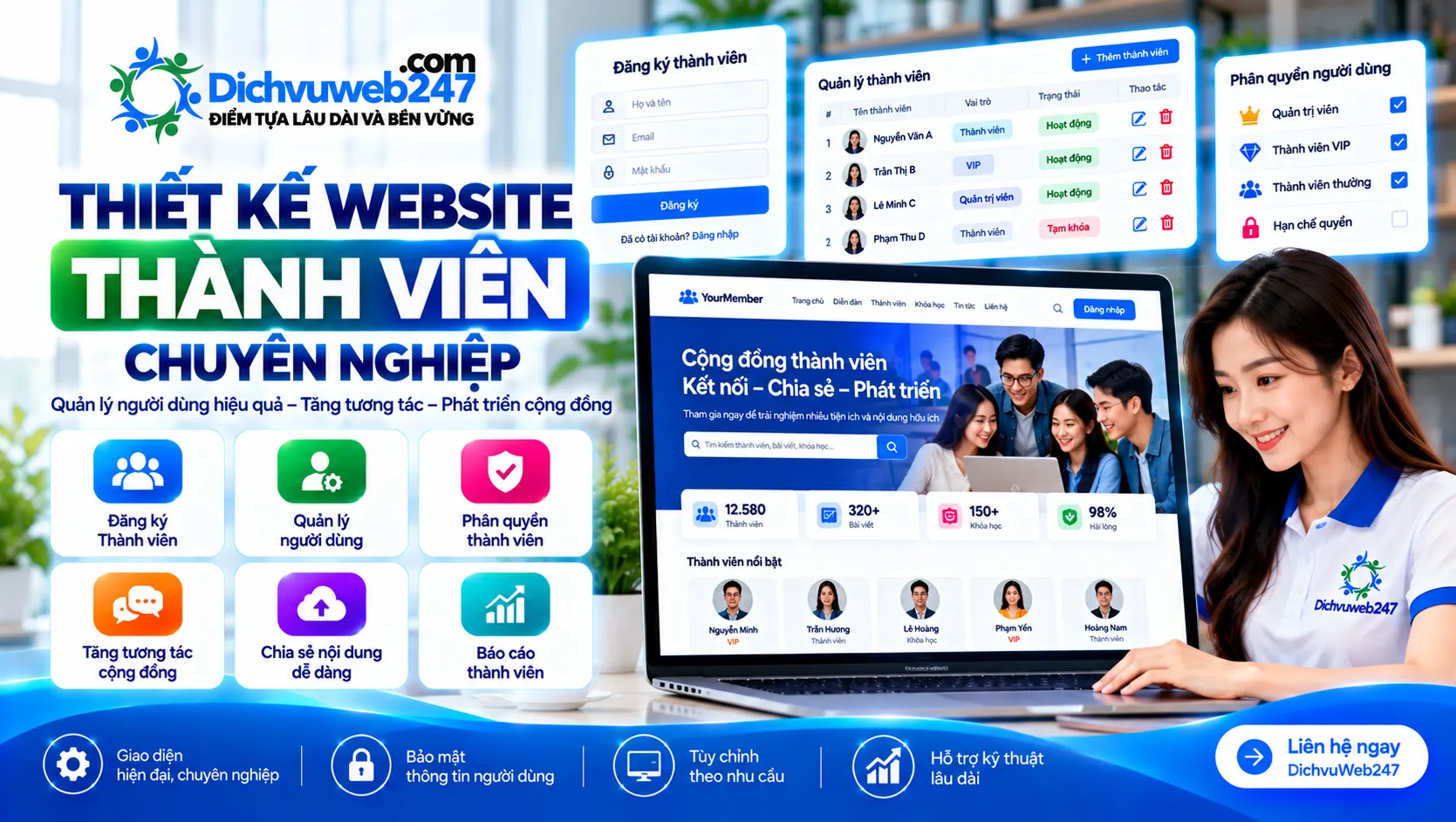 Thiết kế website thành viên chuyên nghiệp