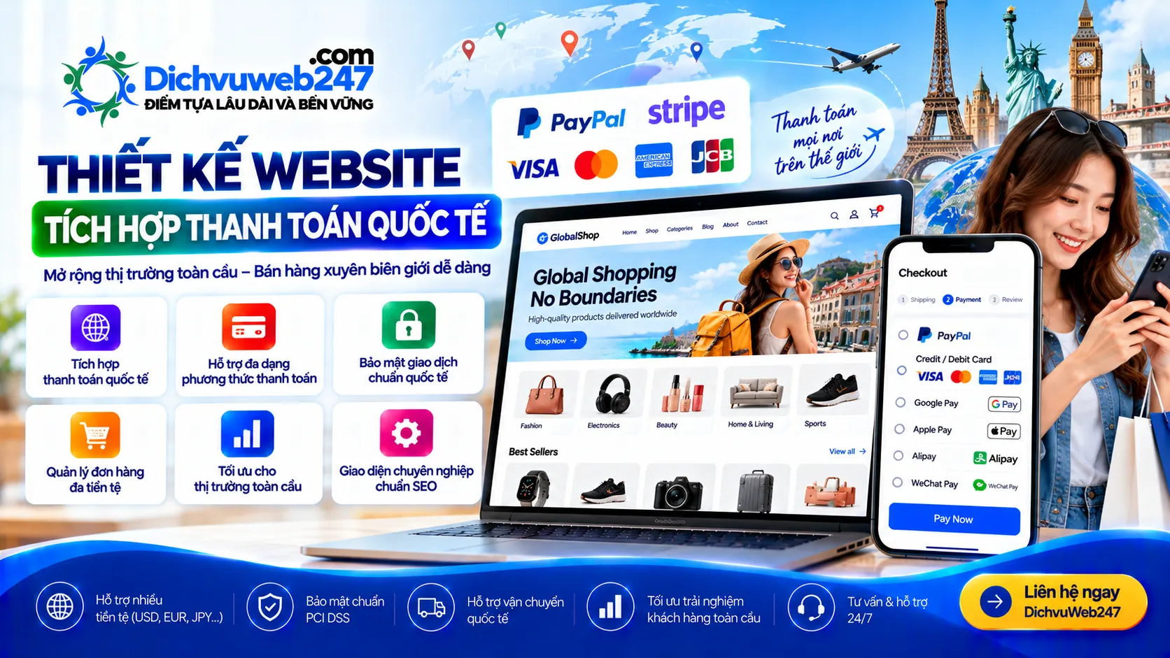 Thiết kế website tích hợp thanh toán quốc tế