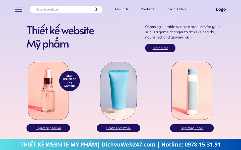 Thiết kế website mỹ phẩm