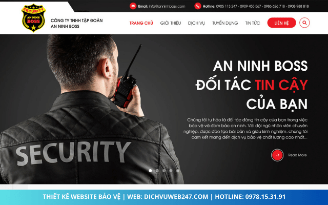 Thiết kế website dịch vụ bảo vệ